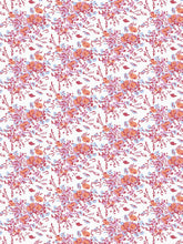 Load image into Gallery viewer, Pink Block Print Floral Indoor Fabric