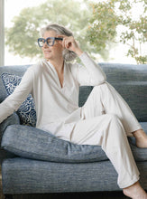 Load image into Gallery viewer, Cream Loungewear V-Neck Top (Only)