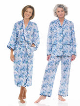 Load image into Gallery viewer, Blue Floral Bundle: Kimono Robe + Pajamas