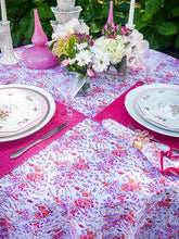 Load image into Gallery viewer, Pink Floral Scalloped Tablecloth