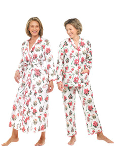 Christmas Floral Bundle: Classic Robe + Pajamas