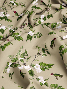 Tan Hummingbird Indoor Fabric