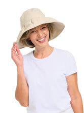 Load image into Gallery viewer, Beige Pleated Sun-Travel Hat

