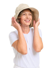Load image into Gallery viewer, Beige Pleated Sun-Travel Hat
