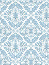 Load image into Gallery viewer, Blue Filigree Clay Coated Wallpaper
