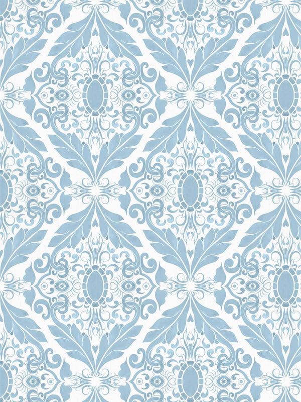 Ice Blue Filigree Indoor Fabric