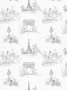 Grey Paris Clay Coated Wallpaper