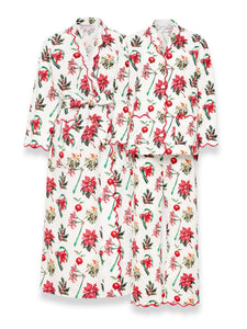 Christmas Floral Bundle: Classic Robe + Pajamas