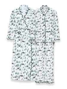 Christmas Toile Bundle: Classic Flannel Robe + Pajamas