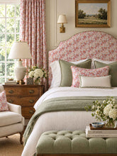 Load image into Gallery viewer, Pink Block Print Floral Indoor Fabric

