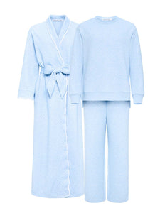 Ice Blue  Bundle: Robe + Loungewear Set