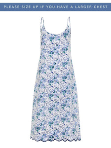 Blue Floral Slip Nightgown