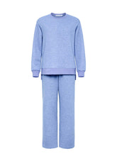 Load image into Gallery viewer, Blue Crew-neck Quilted Loungewear Set
