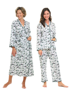 Christmas Toile Bundle: Classic Flannel Robe + Pajamas