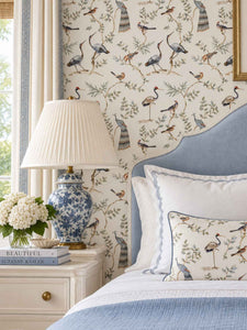 Birds of a Feather Grasscloth Wallpaper