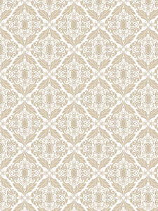 Beige Filigree Clay Coated Wallpaper