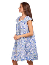 Load image into Gallery viewer, Blue Butterfly Cap Sleeve Nightgown