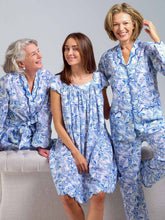 Load image into Gallery viewer, Blue Butterfly Cap Sleeve Nightgown