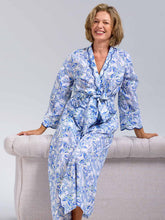 Load image into Gallery viewer, Blue Butterfly Print Classic Robe