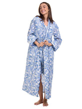 Load image into Gallery viewer, Blue Butterfly Print Classic Robe