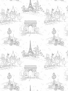 Grey Paris Clay Coated Wallpaper