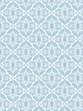 Load image into Gallery viewer, Blue Filigree Clay Coated Wallpaper
