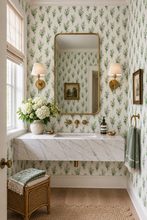 Load image into Gallery viewer, Green Lily-of-the-Valley Clay Coated Wallpaper
