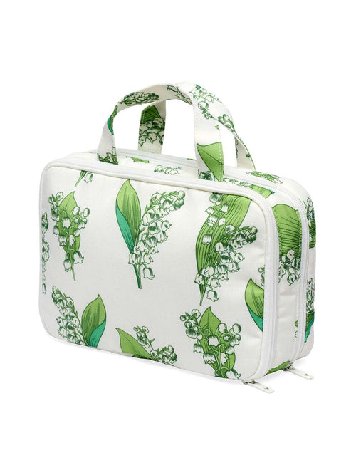 Lily of the Valley Medium Handle Cosmetic Bag