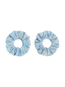 Pale Blue Gardenia Hair Scrunchies