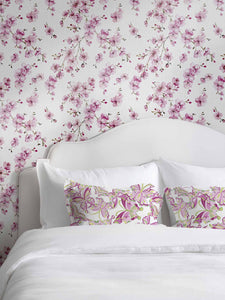 Cherry Blossom Grasscloth Wallpaper