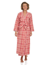 Load image into Gallery viewer, Elegant Red Flannel Plaid Classic Robe
