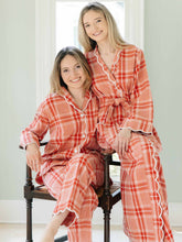 Load image into Gallery viewer, Elegant Red Flannel Plaid Classic Robe
