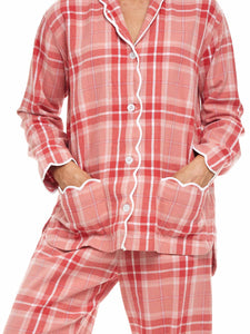 Elegant Red Flannel Plaid Pajamas