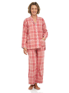 Elegant Red Flannel Plaid Pajamas