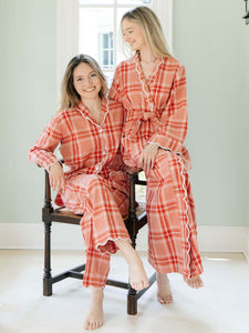 Elegant Red Flannel Plaid Pajamas