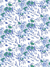 Load image into Gallery viewer, Blue Floral Gathered Nightgown
