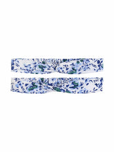 Load image into Gallery viewer, Blue Floral Headbands (set of 2)