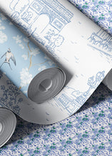 Load image into Gallery viewer, Blue Paris Clay Coated Wallpaper
