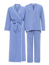 Load image into Gallery viewer, Blue Quilted Bundle: Robe + Loungewear Set
