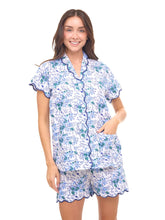 Load image into Gallery viewer, Blue Floral S/S Pajamas with Shorts
