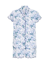Load image into Gallery viewer, Blue Floral S/S Pajamas with Shorts

