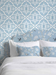 Pale Blue Gardenia Indoor Fabric