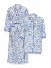 Load image into Gallery viewer, Blue Butterfly Bundle: Classic Robe + Nightshirt