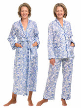 Load image into Gallery viewer, Blue Butterfly Bundle: Classic Robe + Pajamas