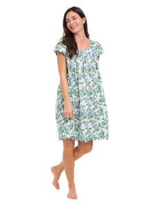 Hydrangea Cap Sleeve Short Nightgown