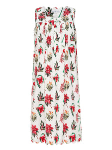 Christmas Floral Gathered Nightgown