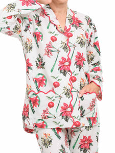 Christmas Floral: Red French Terry Robe + Pajamas