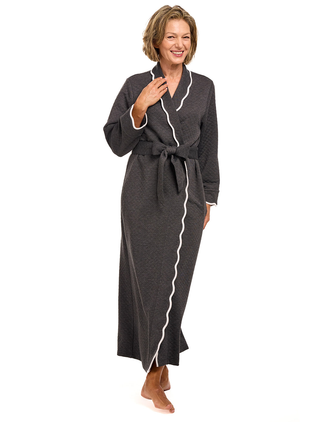 Grey Quilted Classic Robe