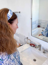 Load image into Gallery viewer, Blue Floral Headbands (set of 2)
