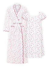 Load image into Gallery viewer, Hearts &amp; Arrows Bundle: Classic Robe + Cap Sleeve Short Nightgown
